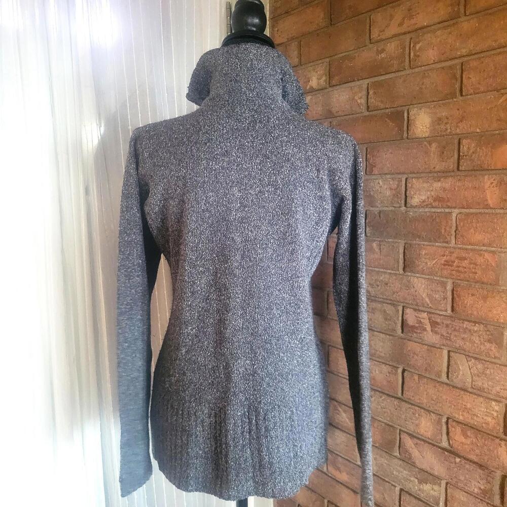 Columbia Women's Full-Zip Charcoal Marled Sweater Pockets Ribbed Hem - Size M - Picture 5 of 9